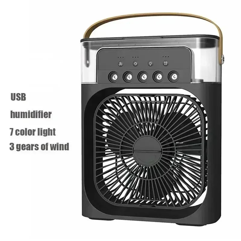3-in-1 Mini Air Cooler Fan – Cool Mist Humidifier & Night Light