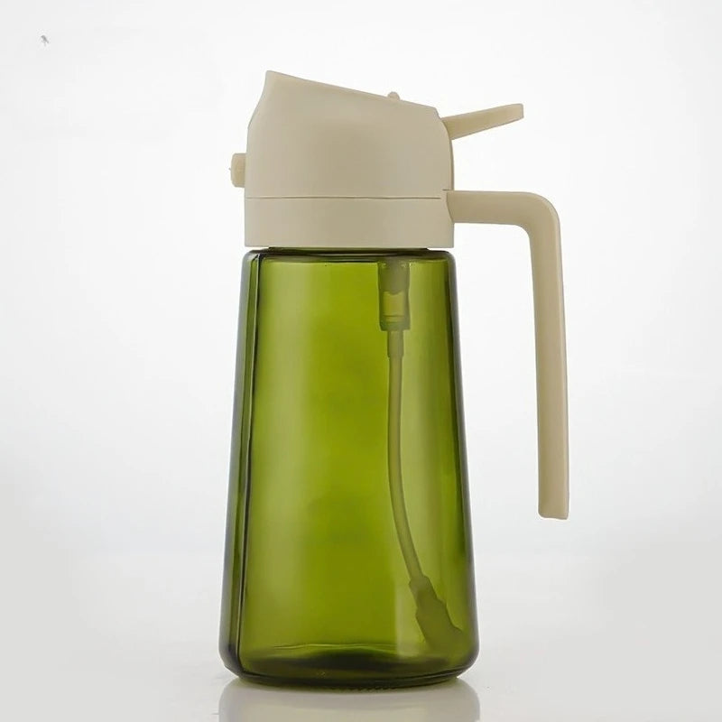 2-in-1 Glass Olive Oil Sprayer & Pourer Bottle (470 ml)