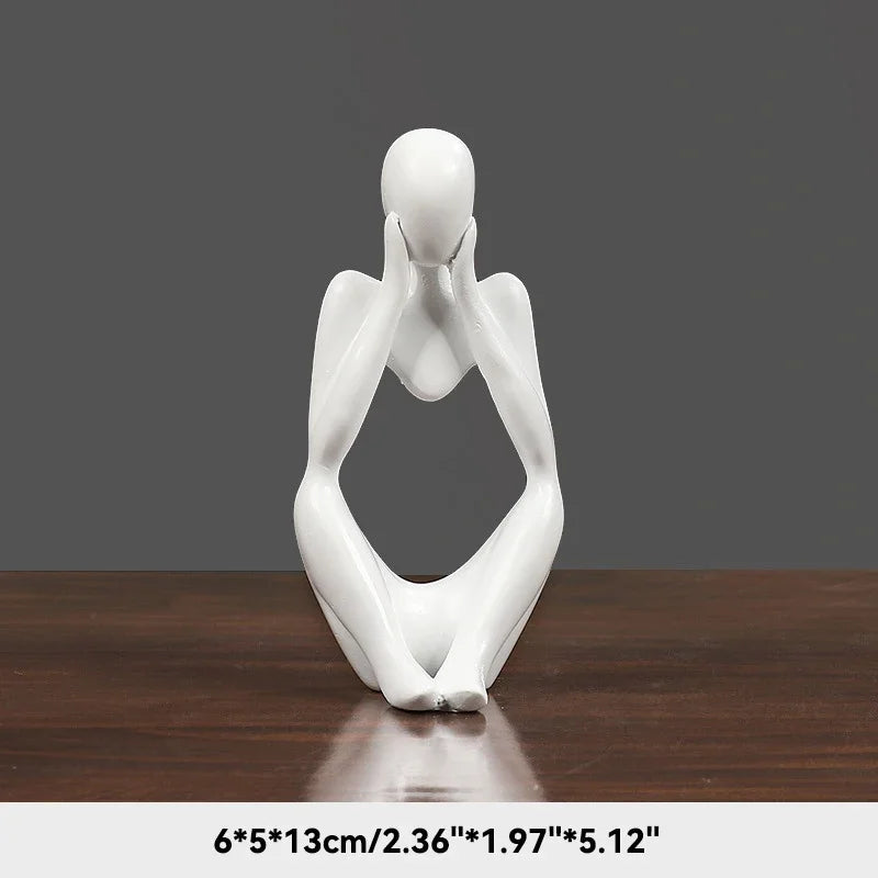 Abstract Thinker Sculpture – Modern Resin Figurine for Shelf & Desk Decor