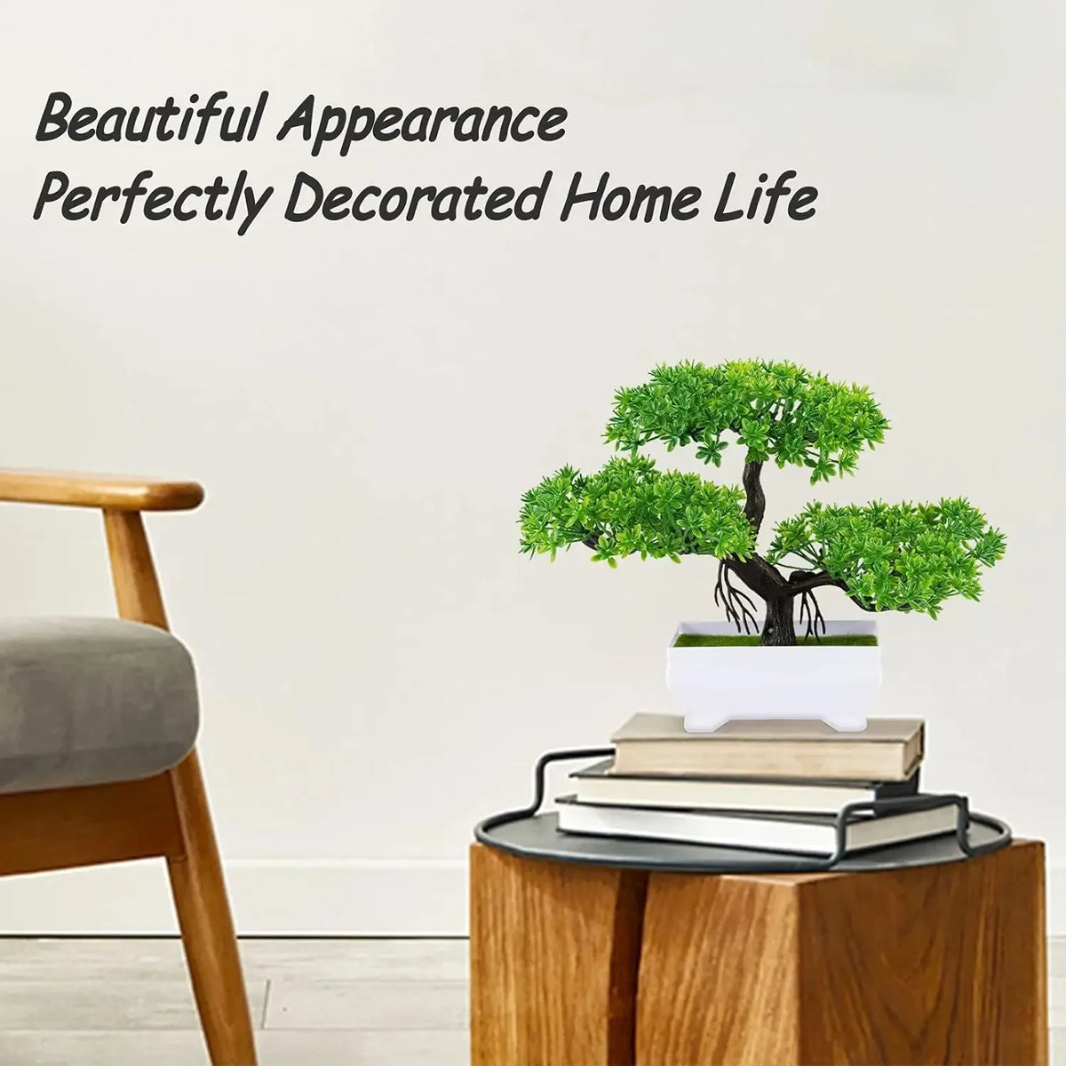 Artificial Bonsai Tree in Pot – Faux Mini Tabletop Plant Decor (9.8 in)
