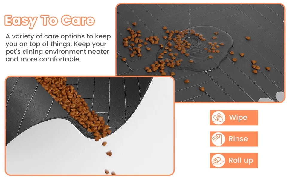Absorbent Quick-Dry Pet Feeding Mat with Non-Slip Rubber Backing (1 Mat)