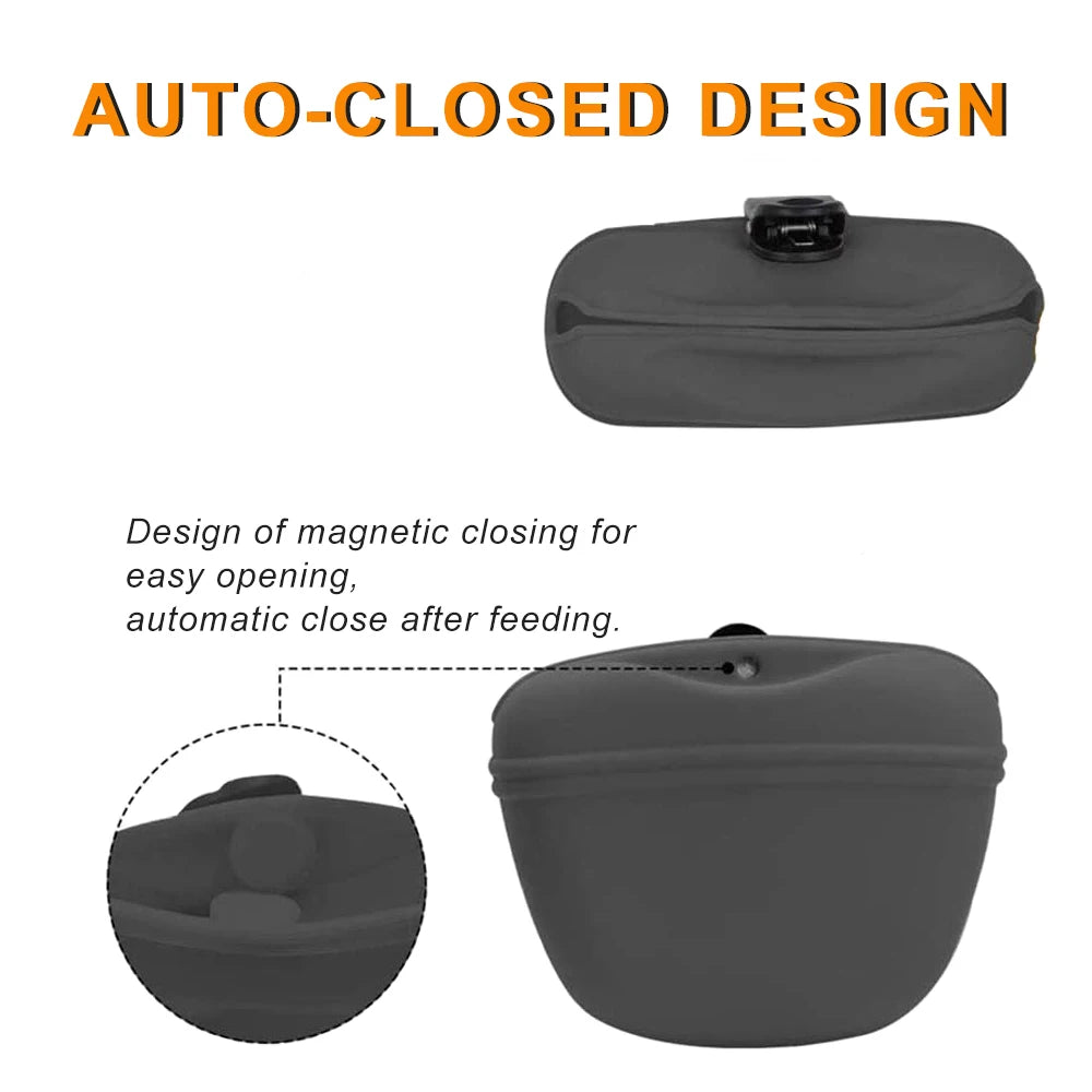 Silicone Dog Treat Pouch with Magnetic Closure & Clip (2-Pack)