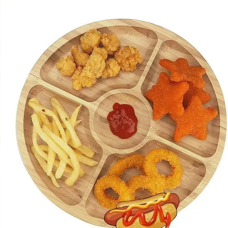 Round Divided Snack Serving Tray