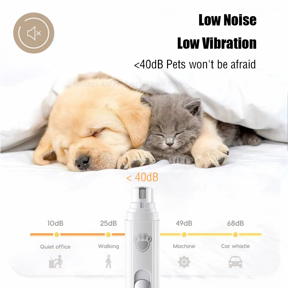 Rechargeable Quiet Pet Nail Grinder