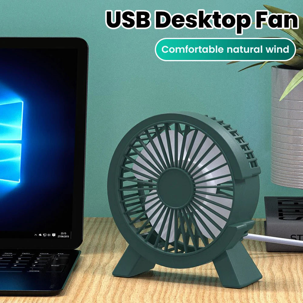 Mini USB Desk Fan – Quiet Personal Table Fan for Home & Office