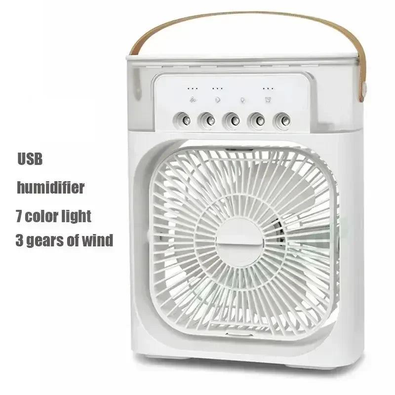 3-in-1 Mini Air Cooler Fan – Cool Mist Humidifier & Night Light