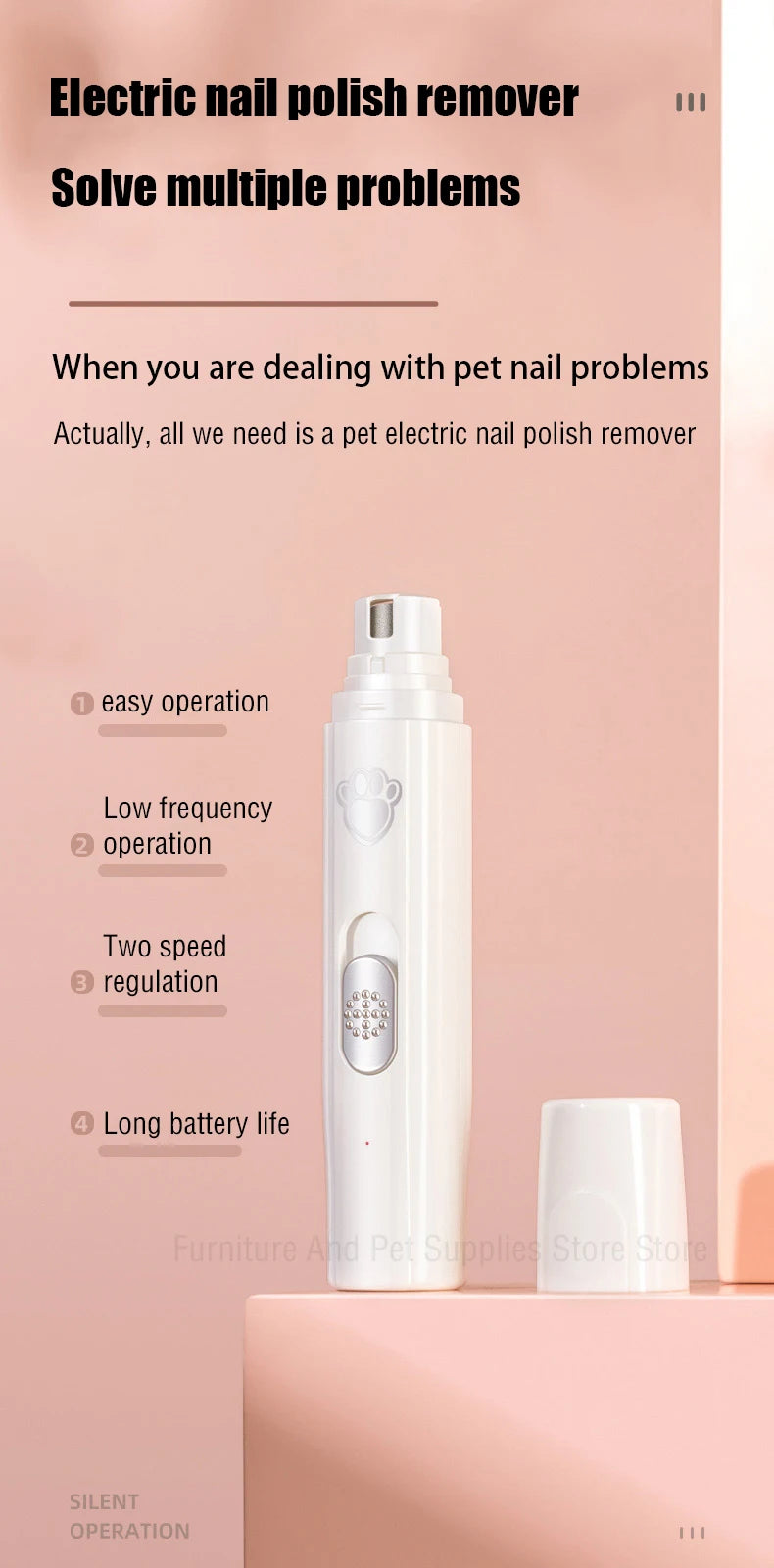 Rechargeable Quiet Pet Nail Grinder