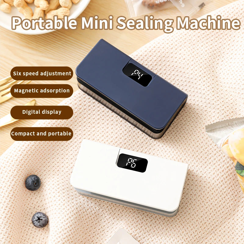 Rechargeable Mini Bag Heat Sealer with Magnetic Base (USB-C)