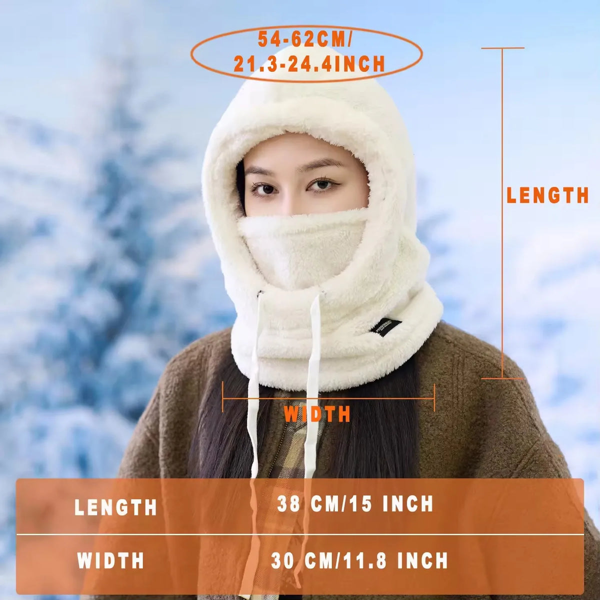 Sherpa Fleece Winter Hood – Windproof Balaclava & Neck Warmer