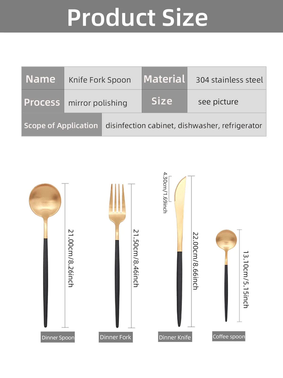 24-Piece Black & Gold Flatware Set (Service for 6)