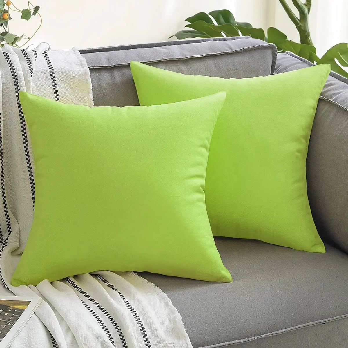Waterproof Outdoor Throw Pillow Covers, Set of 2 – 18 x 18 in