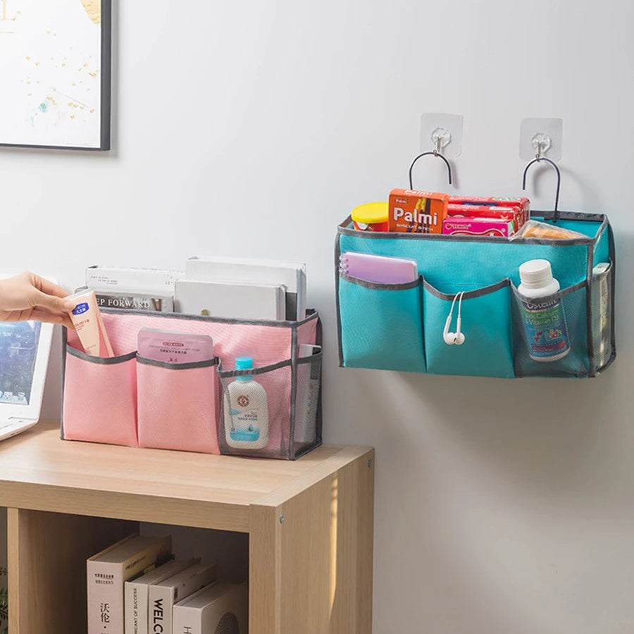 Bedside Hanging Caddy Organizer with Hooks