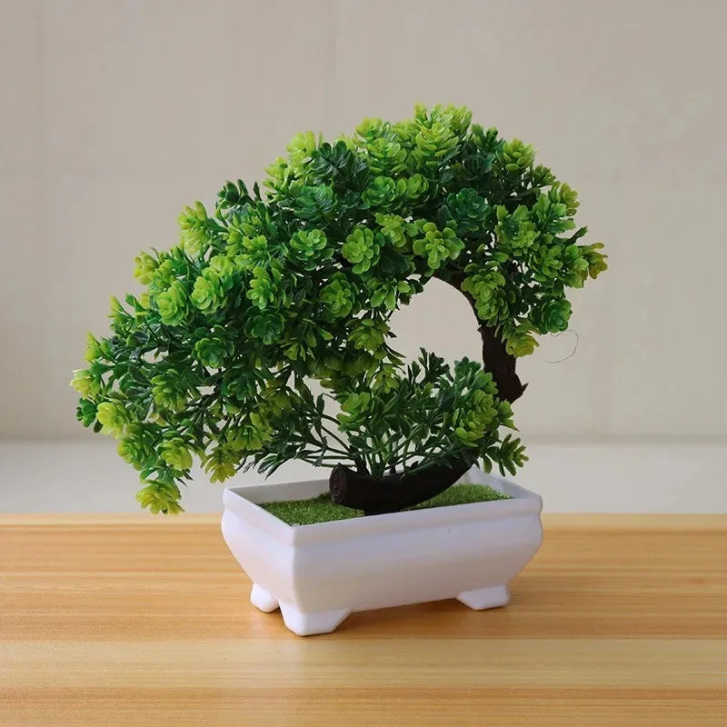 Artificial Bonsai Tree in Pot – Faux Mini Tabletop Plant Decor (9.8 in)