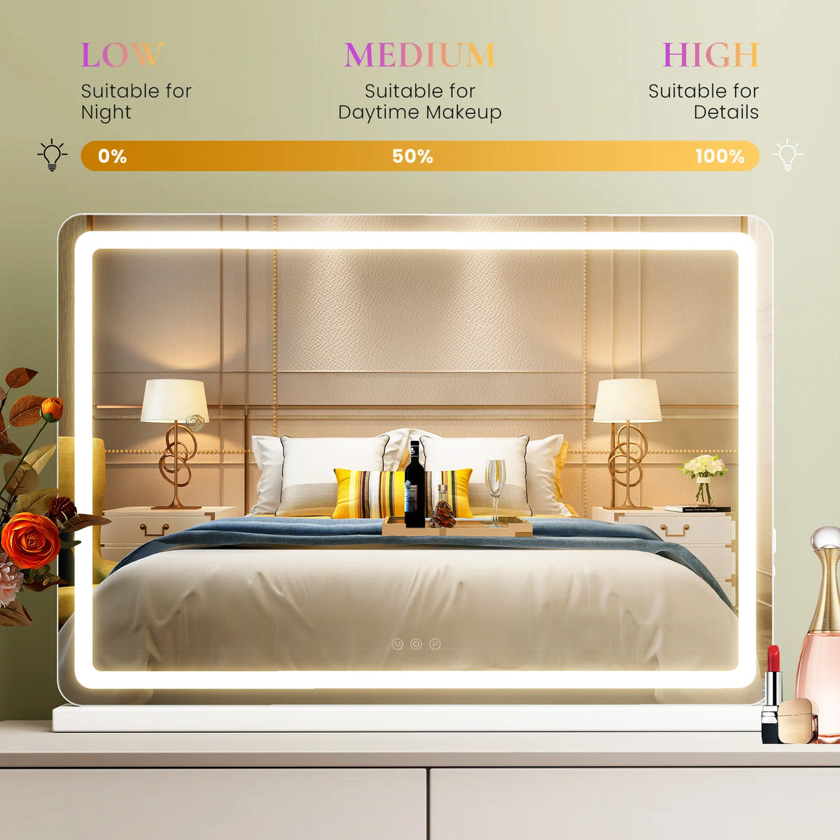 Dimmable LED Vanity Mirror with Memory Function