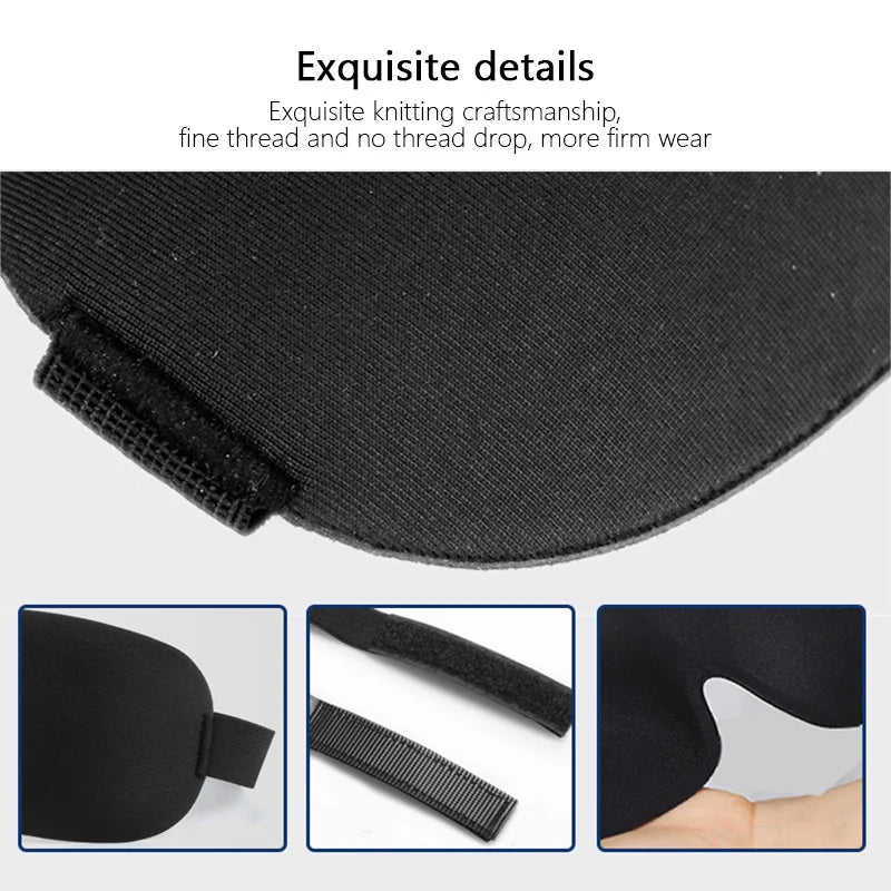 3D Contoured Sleep Mask - Zero Eye Pressure, Light Blocking