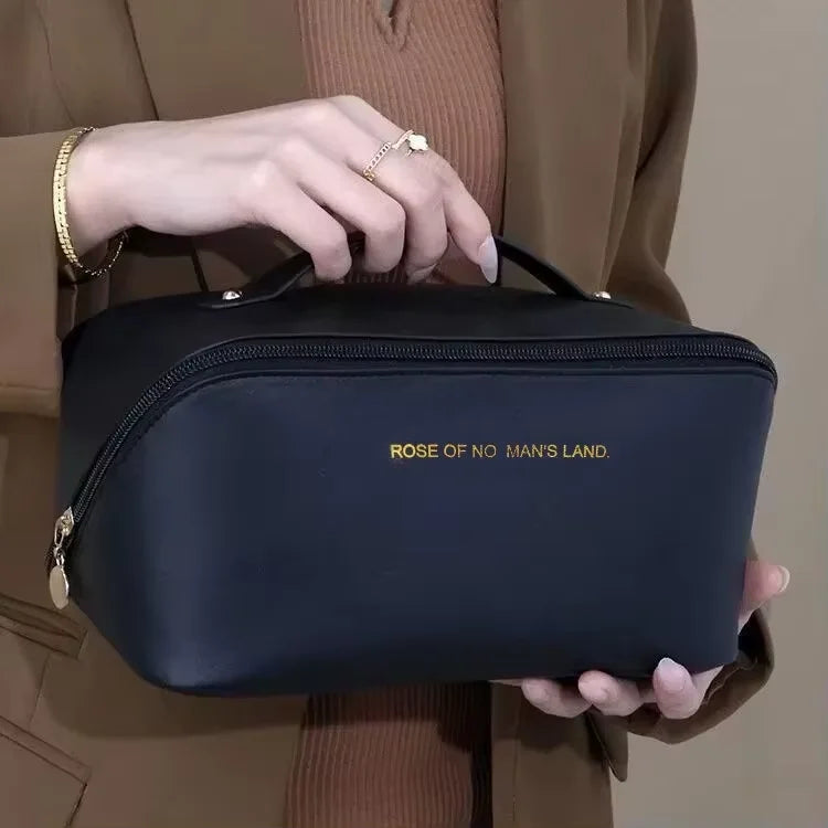 Large Open-Flat Travel Makeup Bag with Dividers