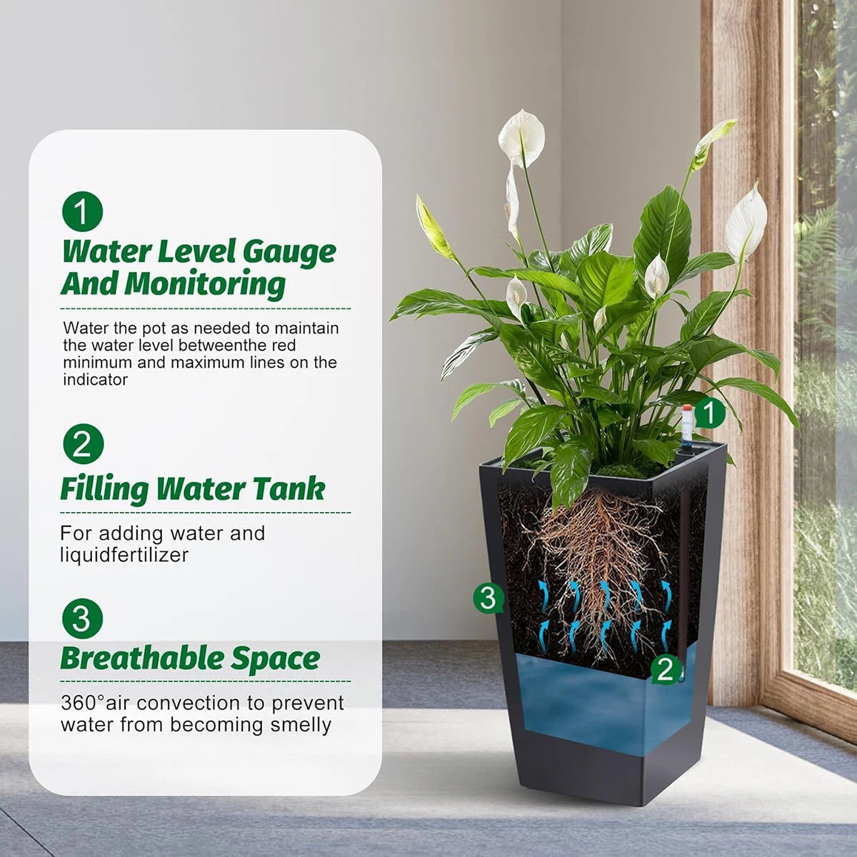 Modern Tall Outdoor Planters – Set of 2