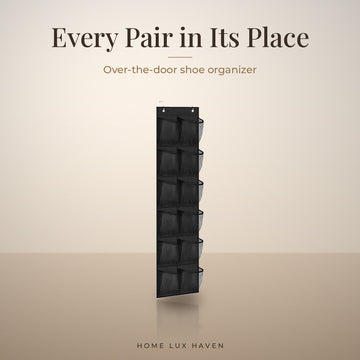 Over-the-Door Shoe Organizer with 12 Mesh Pockets