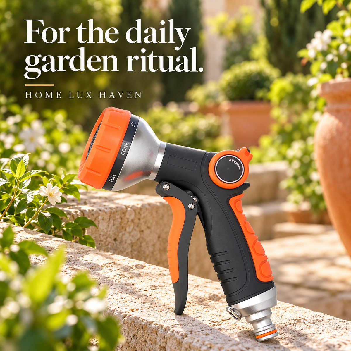 8-Mode Adjustable High Pressure Garden Hose Sprayer - advertising image 01
