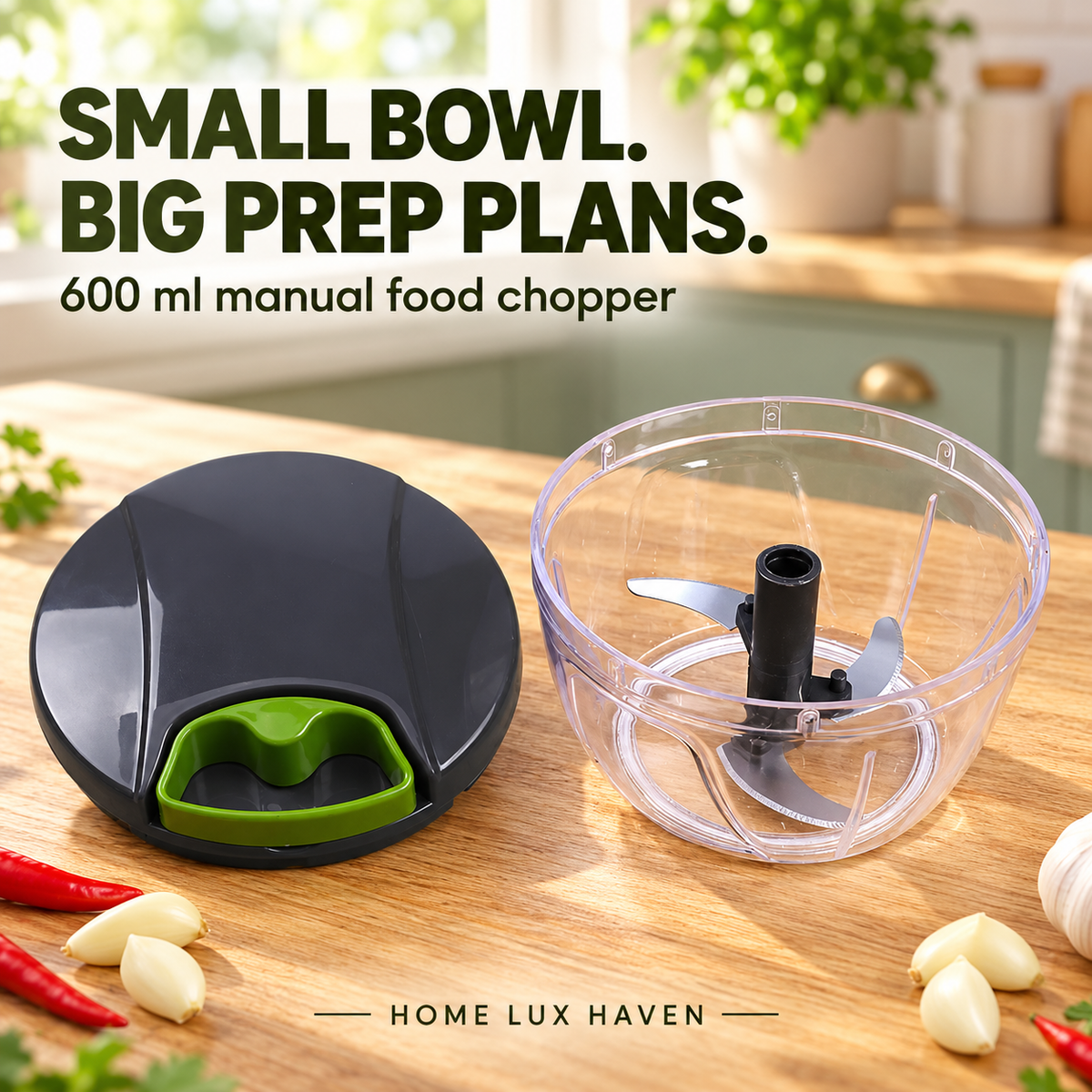 Hand-Pull Manual Food Chopper – 1000ml - advertising image 02