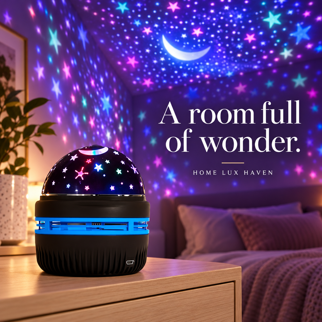 Multicolor Galaxy Star Projector Night Light - advertising image 01
