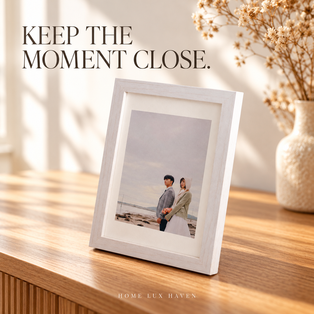 Vintage Wood Photo Frame with Stand - advertising image 01