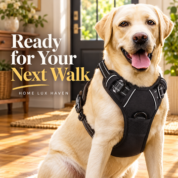Adjustable No-Pull Dog Harness with Reflective Trim – Front Clip, Padded Handle - advertising image 01
