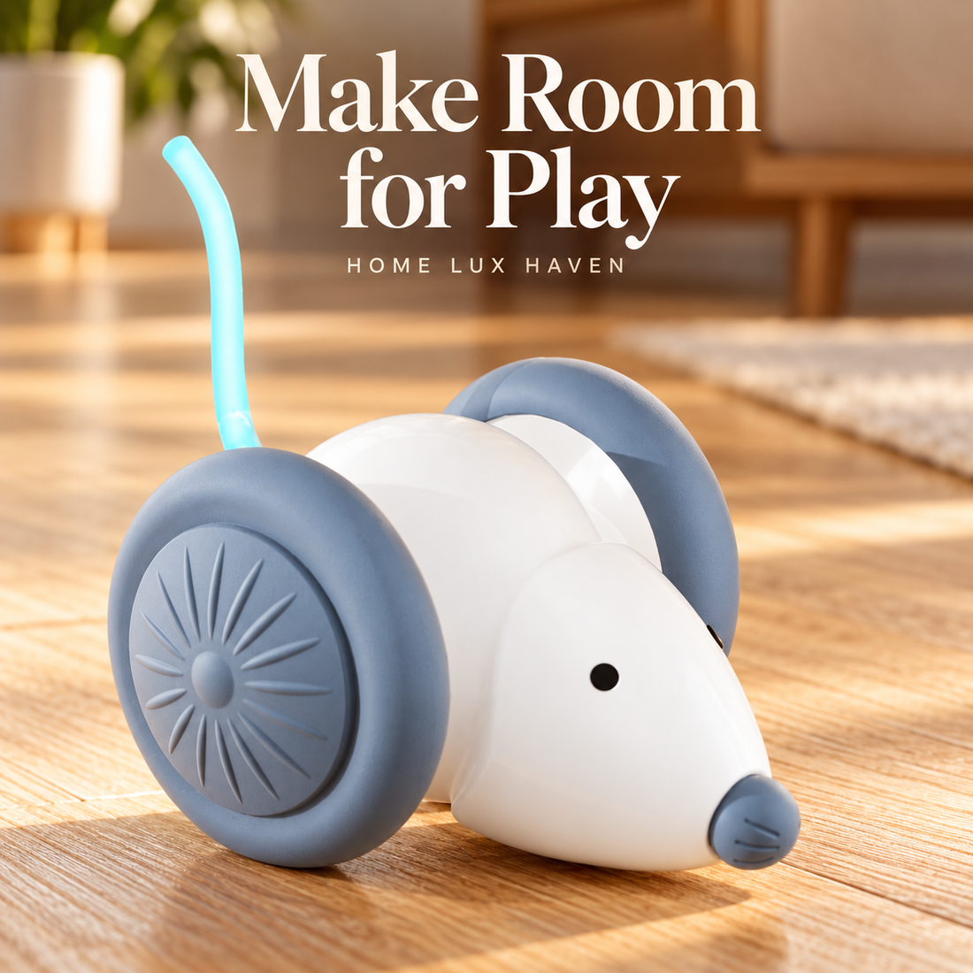 Interactive Automatic Cat Toy – Rechargeable Mouse Car with Smart Obstacle Avoidance - advertising image 01