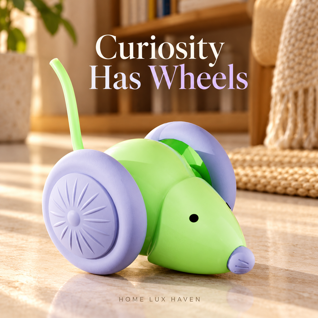 Interactive Automatic Cat Toy – Rechargeable Mouse Car with Smart Obstacle Avoidance - advertising image 01