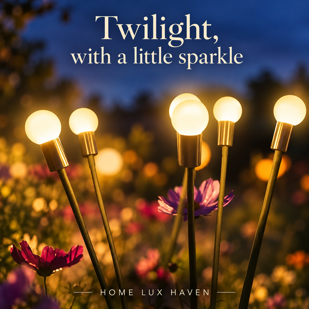 Solar Firefly Garden Lights ? Swaying Warm White Pathway Stake Light - advertising image 02
