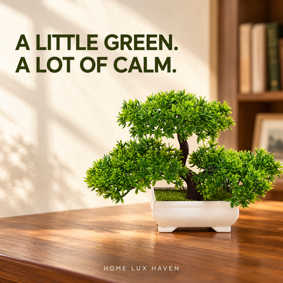 Artificial Bonsai Tree in Pot – Faux Mini Tabletop Plant Decor (9.8 in) - advertising image 01