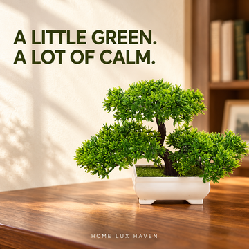 Artificial Bonsai Tree in Pot – Faux Mini Tabletop Plant Decor (9.8 in) - advertising image 01