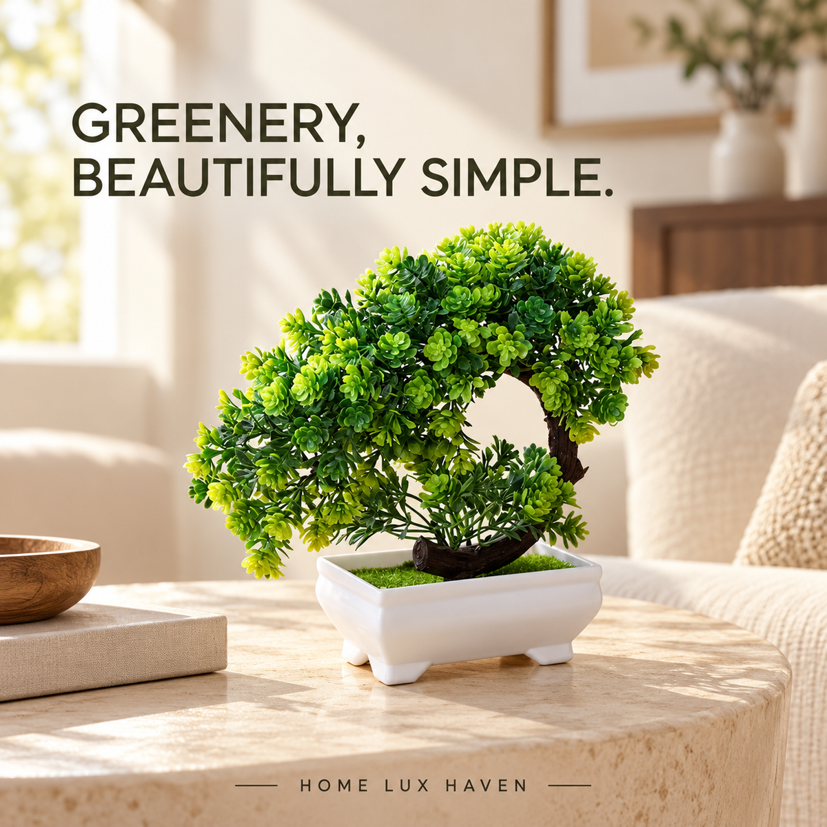 Artificial Bonsai Tree in Pot – Faux Mini Tabletop Plant Decor (9.8 in) - advertising image 02