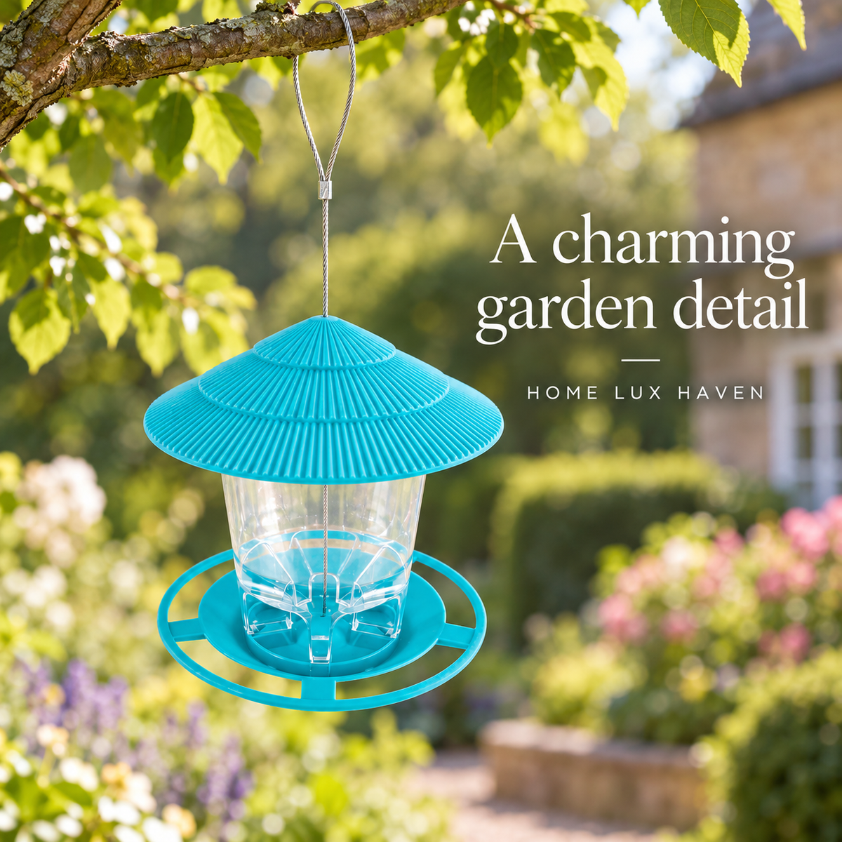 Hanging Gazebo Bird Feeder ? Weatherproof Outdoor Seed Feeder for Garden & Patio - advertising image 01