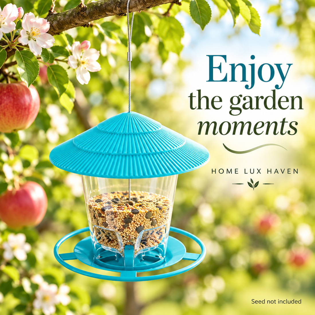 Hanging Gazebo Bird Feeder ? Weatherproof Outdoor Seed Feeder for Garden & Patio - advertising image 01