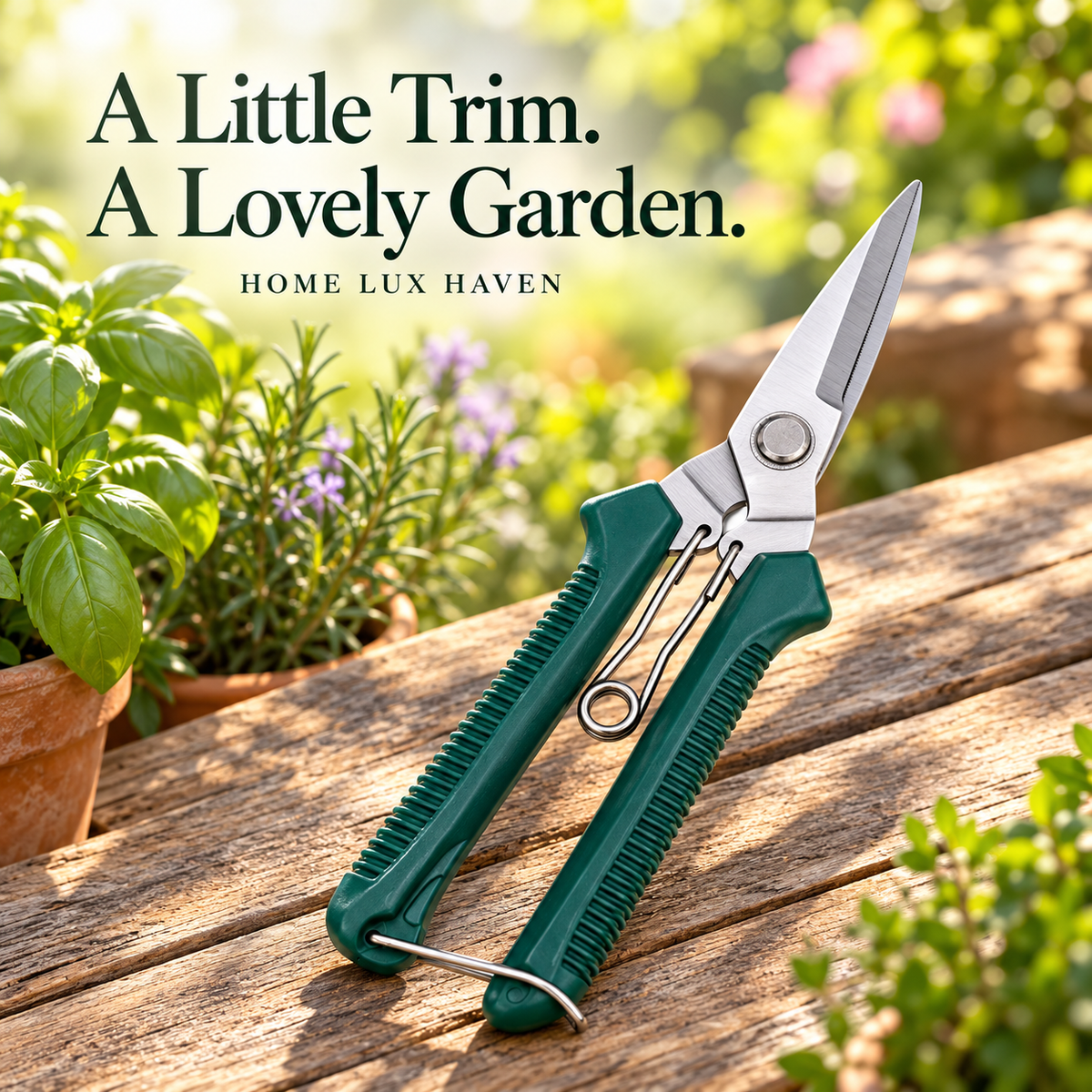 Stainless Steel Garden Pruning Shears ? Sharp Precision Snips for Plants, Flowers & Bonsai - advertising image 01