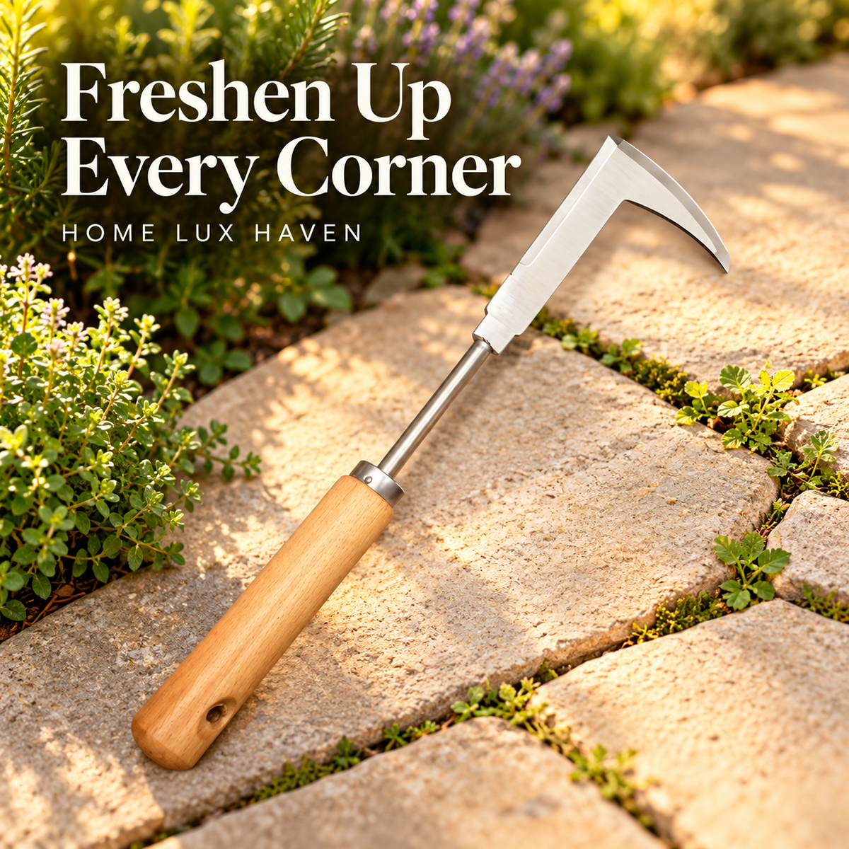 L-Shaped Crack Weeder ? Stainless Steel Weeding Tool for Patio, Paver & Sidewalk Gaps - advertising image 01