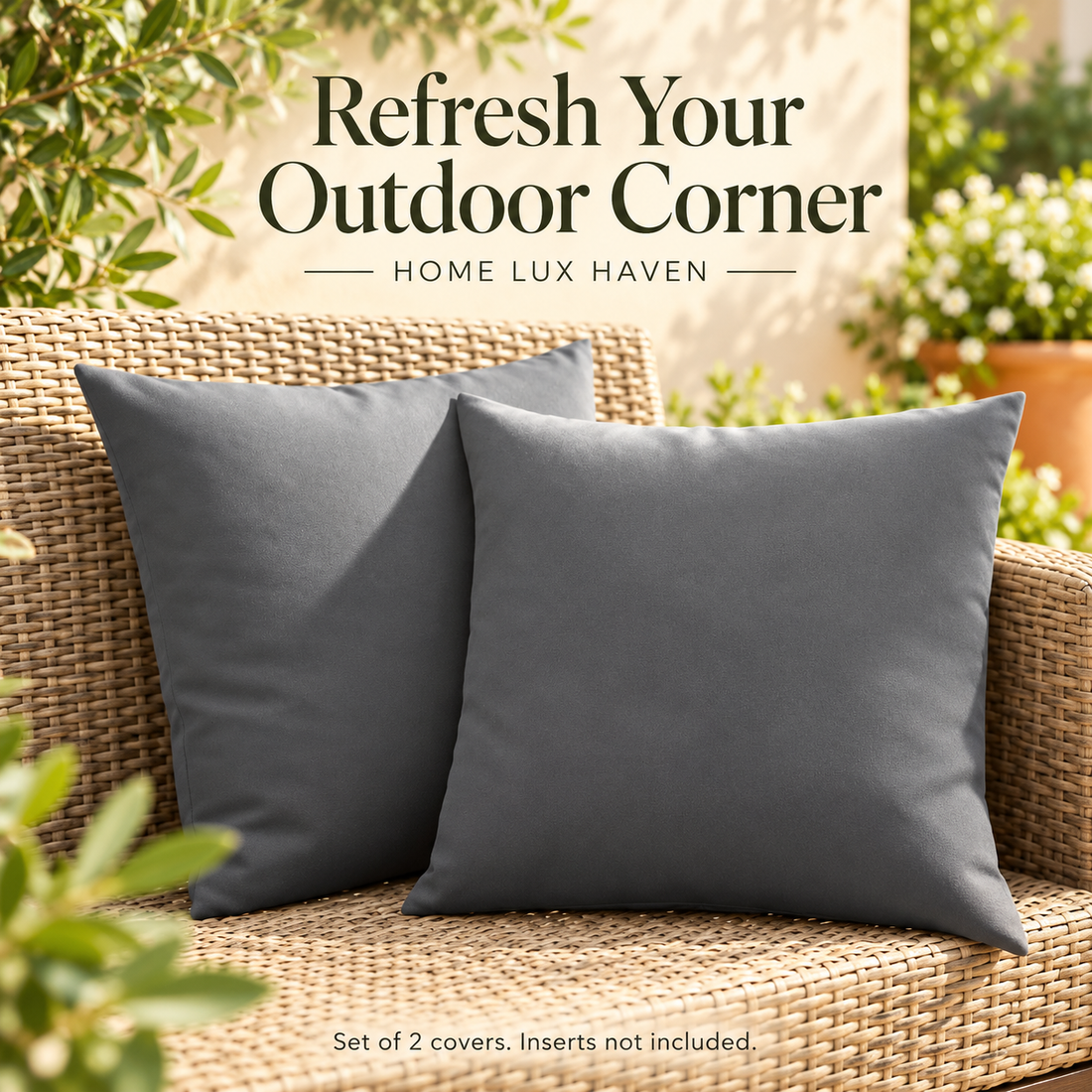 Waterproof Outdoor Throw Pillow Covers, Set of 2 - advertising image 01