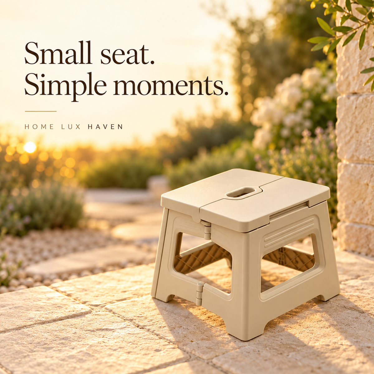 Foldable Portable Stool – Lightweight Camping & Step Stool with Carry Handle - advertising image 02