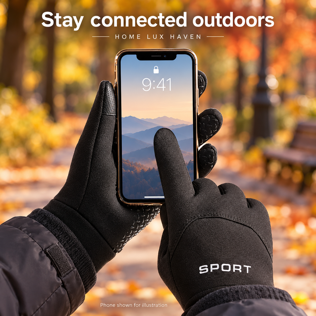 Touchscreen Winter Gloves ? Fleece-Lined, Windproof & Water-Resistant - advertising image 01