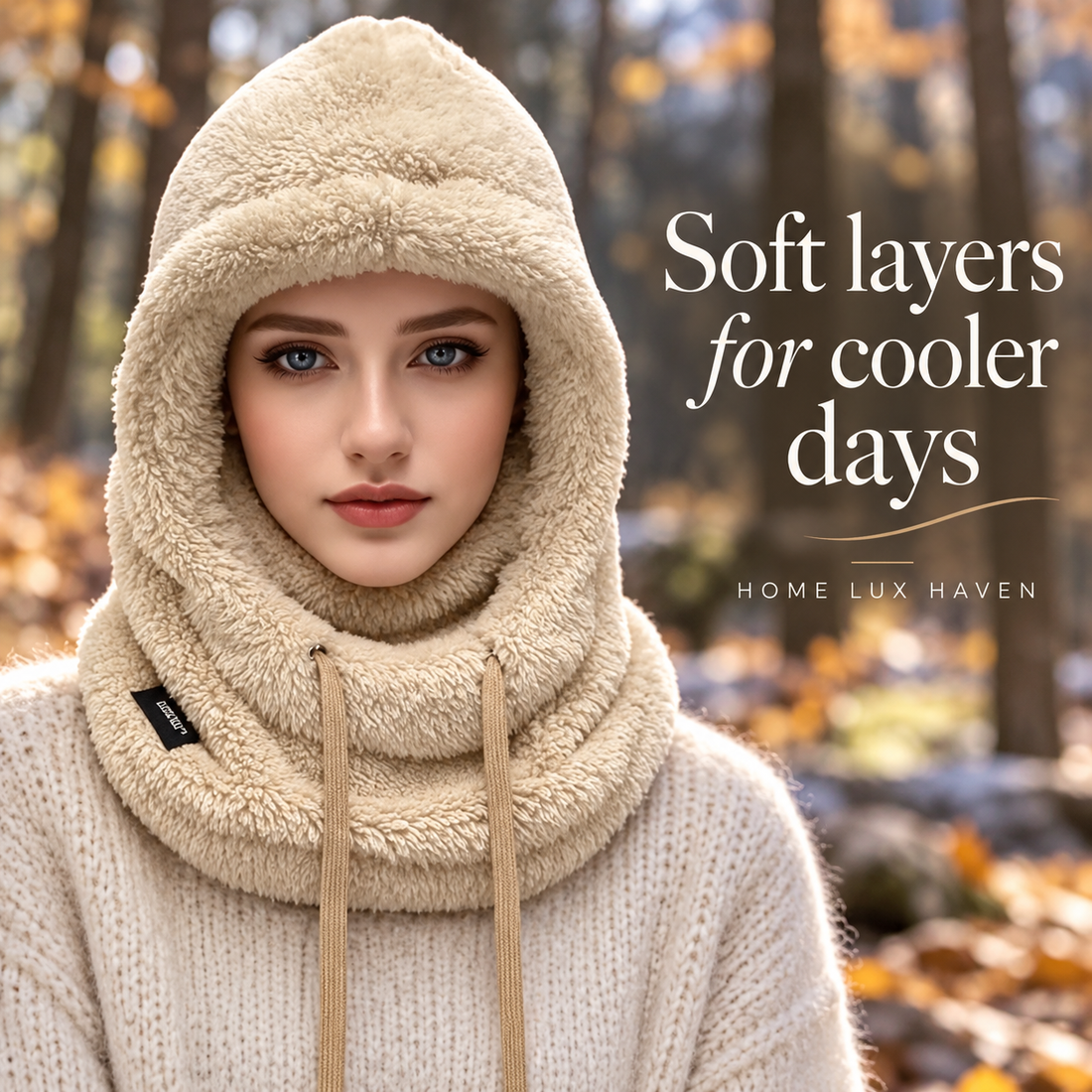 Sherpa Fleece Winter Hood ? Windproof Balaclava & Neck Warmer - advertising image 01