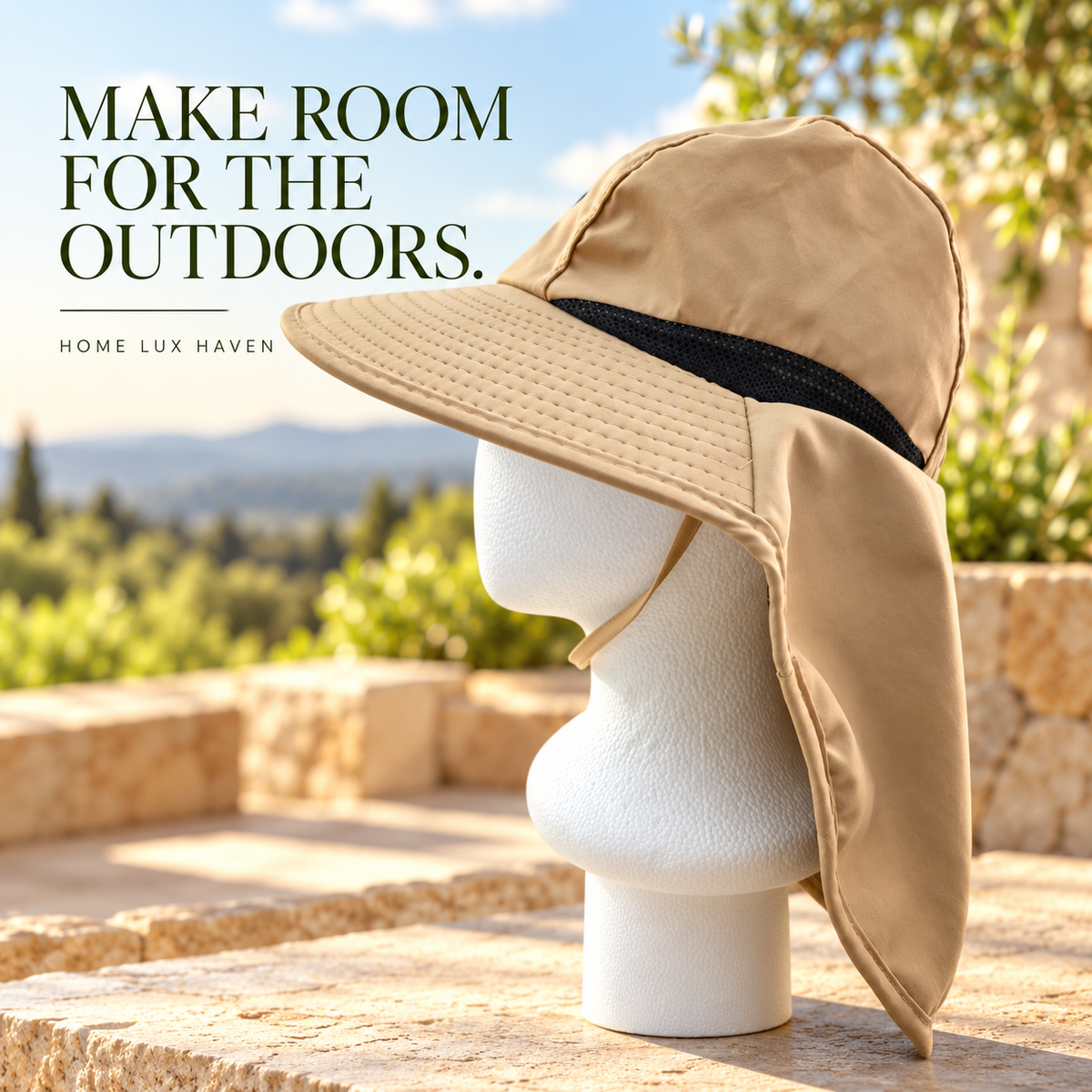 Wide Brim Sun Hat with Neck Flap ? UV Protection, Quick-Dry - advertising image 02