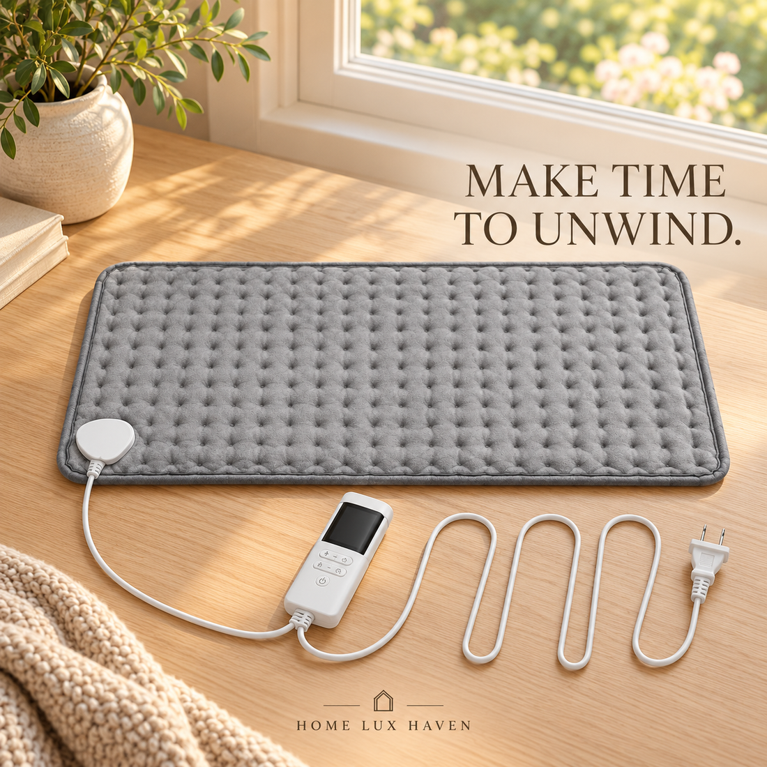 Electric Heating Pad 12x24 in – 9 Heat Levels, Auto-Off Timer, Washable - advertising image 01