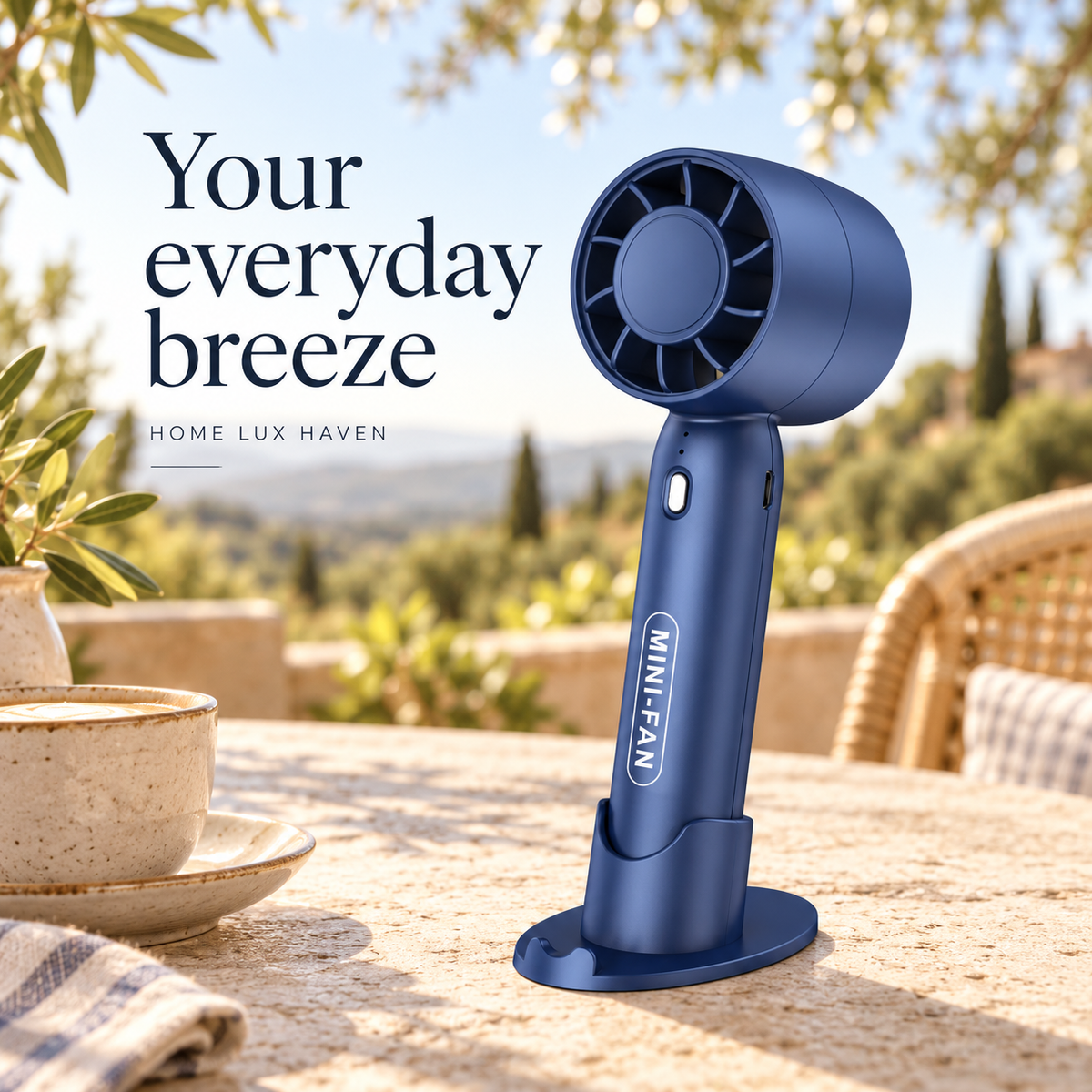 Turbo Mini Handheld Fan with Desk Stand ? Rechargeable Portable Fan - advertising image 01