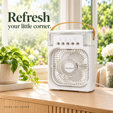 3-in-1 Mini Air Cooler Fan – Cool Mist Humidifier & Night Light - advertising image 01