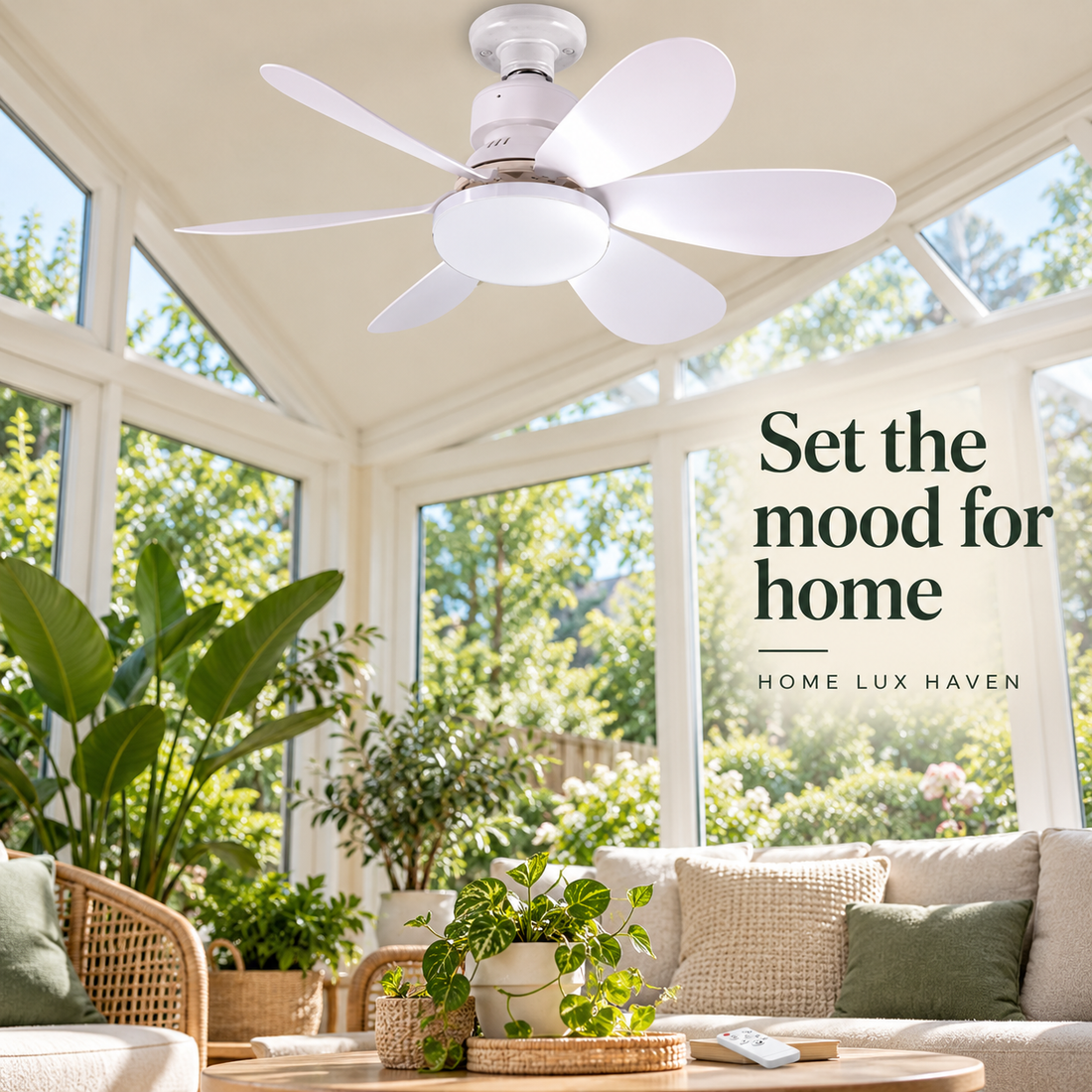 Socket Ceiling Fan with LED Light & Remote ? Screws Into a Standard Bulb Socket - advertising image 01