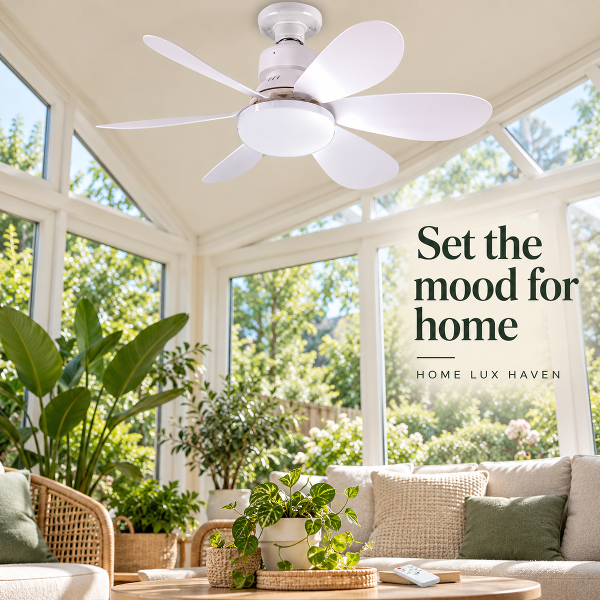 Socket Ceiling Fan with LED Light & Remote ? Screws Into a Standard Bulb Socket - advertising image 02