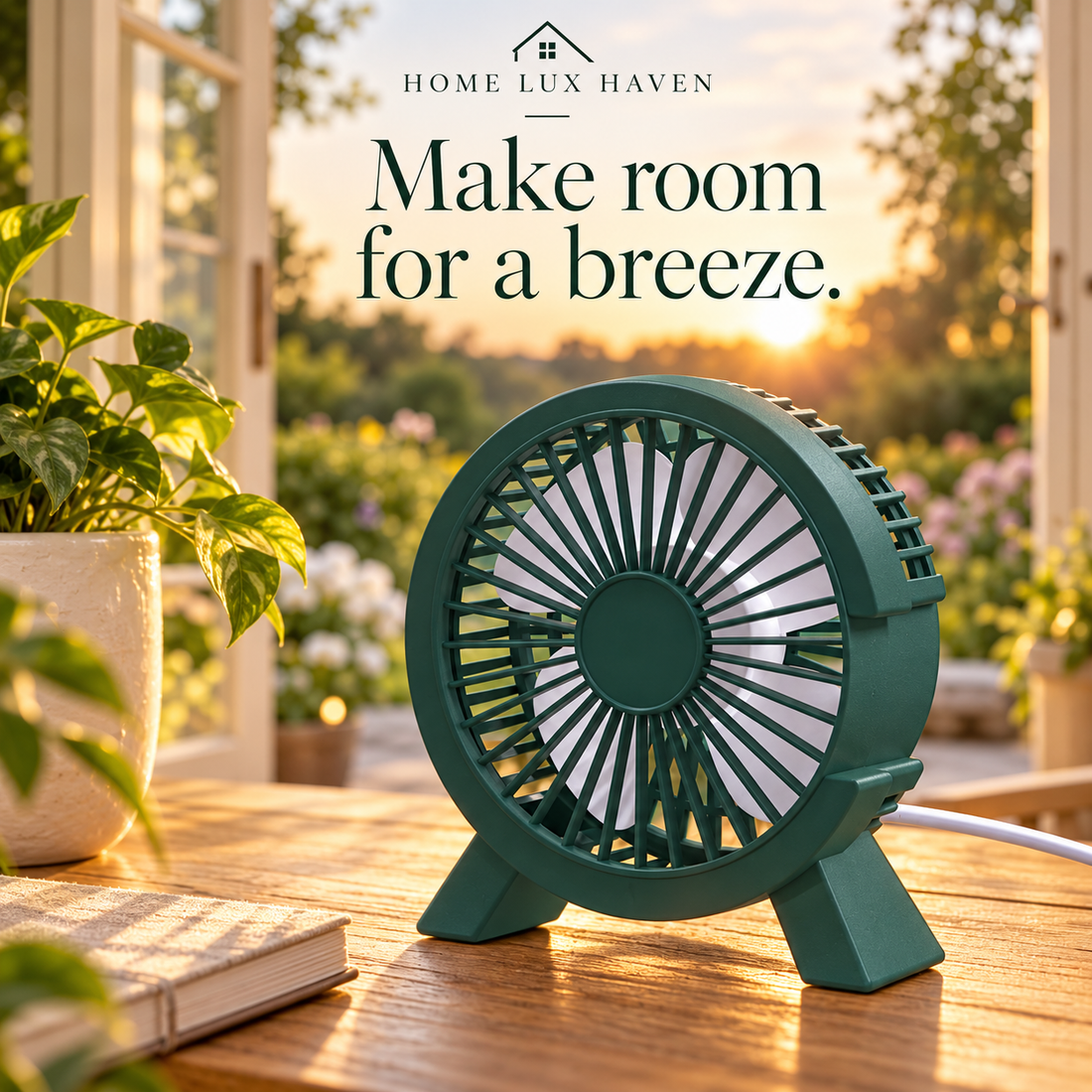 Mini USB Desk Fan ? Quiet Personal Table Fan for Home & Office - advertising image 01