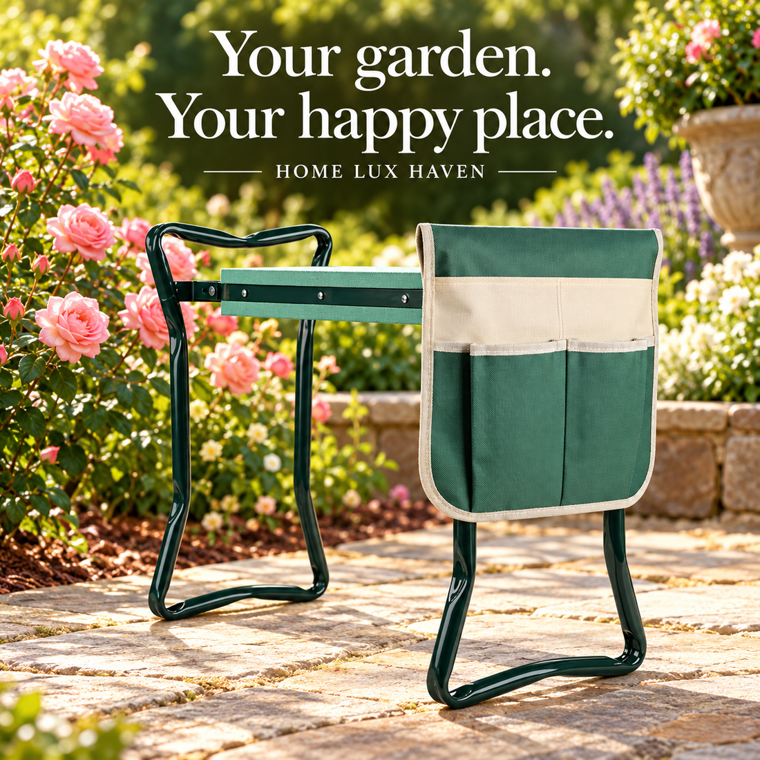 Folding Garden Kneeler & Seat with Tool Pouch - advertising image 01