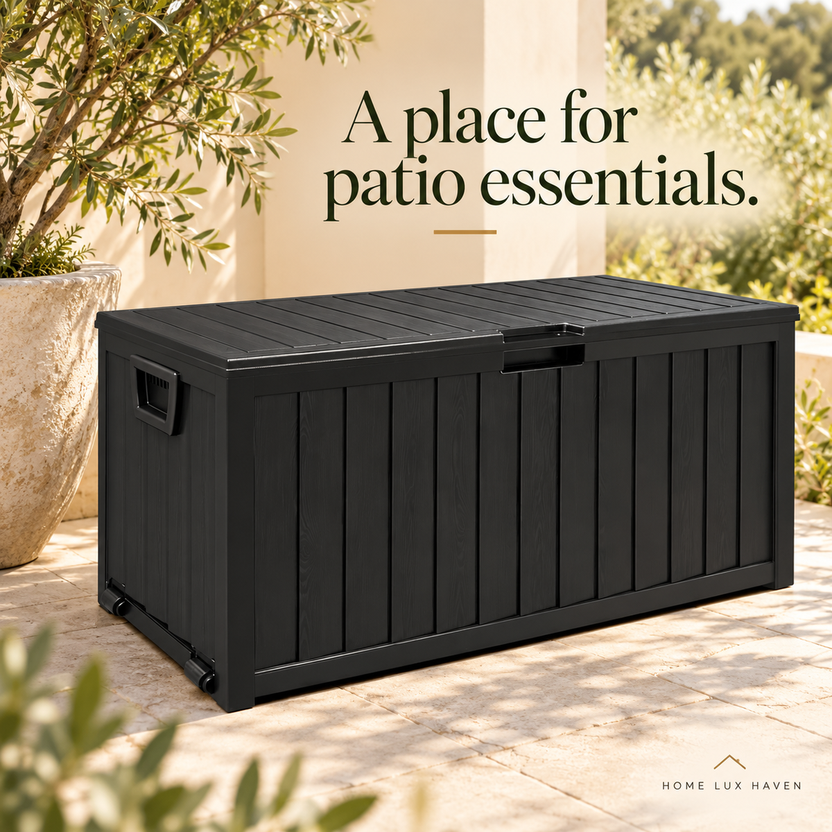 Lockable Resin Outdoor Deck Box ? Weatherproof Patio Storage (35 or 75 Gallon) - advertising image 01